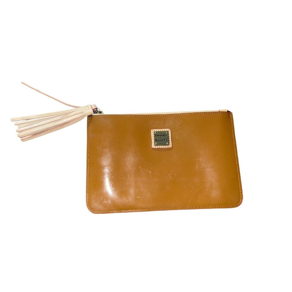 Dooney & Bourke Patent Leather Large zipper clutch purse wallet Vintage Y2K 90s